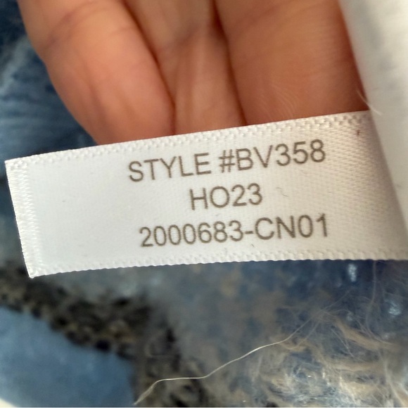 J. Crew Fair Isle Alpaca Wool Half Zip Sweater M Blue Cream Cropped Preppy - Picture 6 of 9